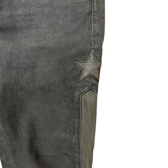 Givenchy Black Leather Side Stripe And Star Detail Jeans Size 40 US M / MALOP - Picture 3 of 6